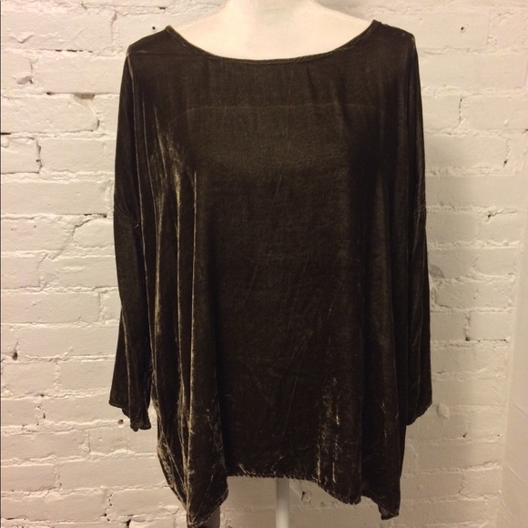 CP Shades Velvet Relaxed Blouse Mink Brown S